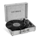 VICTROLA JOURNEY+ SIGNATURE BLUETOOTH SUITCASE RECORD PLAYER - LIGHT GREY LINEN - Like New