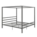 DHP King Metal Canopy Bed, Modern Design with Built-In Headboard, Sturdy Frame - Like New