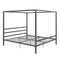 DHP King Metal Canopy Bed, Modern Design with Built-In Headboard, Sturdy Frame - Like New