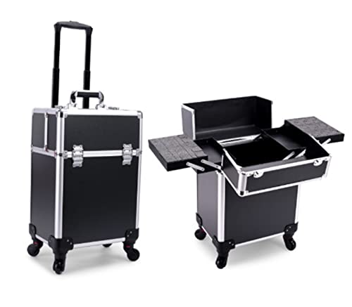 FORAO845 Luggage 22" Rolling Nail Case Wheeled Makeup Trolley - BLACK WHITE - Like New