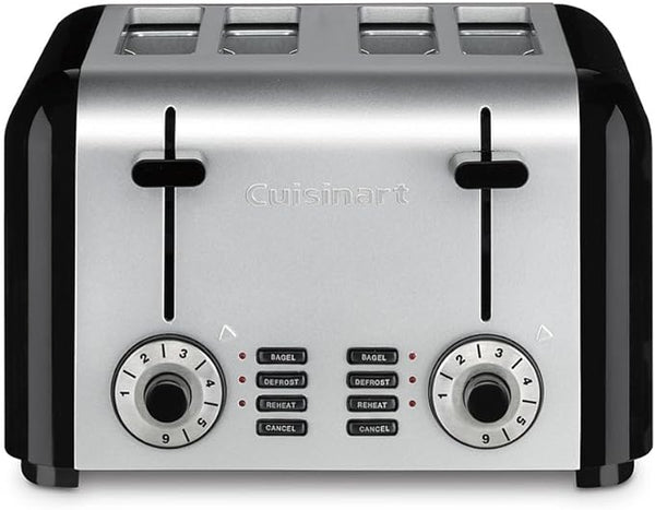 Cuisinart 4-Slice Classic Metal Toaster CPT-240TN - Stainless Steel Black Like New