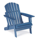 Wood-Natrl Oversized Wooden Folding Adirondack Chair Blue - Like New