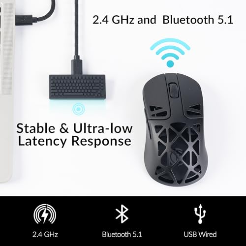 KEYCHRON M3 MINI 4K WIRELESS BLUETOOTH 5.1/2.4 GHZ MOUSE ULTRA LIGHTWEIGHT BLACK - Like New