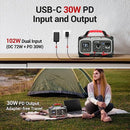 ROCKPALS 300W Portable Power Station 280wh 78000mAh 110V R-PS300 - BLACK/RED Like New