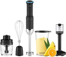 CHEFMAN Cordless Portable Immersion Blender 5in1 Blender Set RJ19-RS1-BP - BLACK Like New