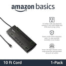 Amazon Basics Rectangular 12-Outlet Power Strip Surge Protector B07GPRSP5R Black - Brand New