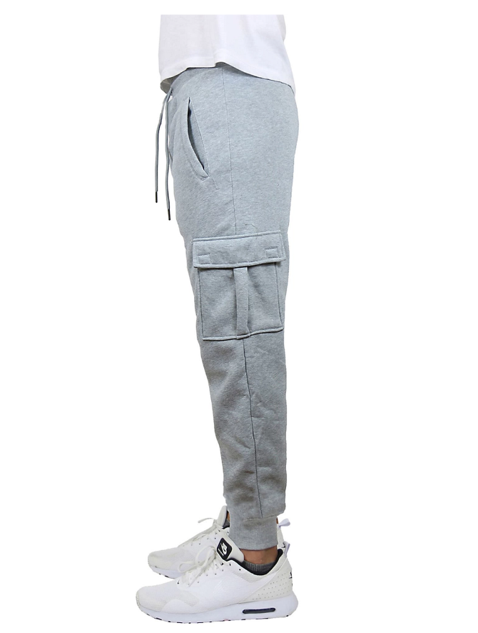 BLUE ICE HEAVYWEIGHT FLEECE-LINED CARGO JOGGER SWEATPANTS MEDIUM - HEATHER GRAY - Brand New