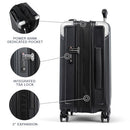 TRAVELPRO PLATINUM ELITE HARDSIDE CARRY-ON LUGGAGE, 21" - SHADOW BLACK - Brand New