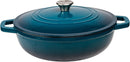 LEXI HOME ENAMELED 5 QT. CAST IRON DUTCH OVEN BRAISER - DARK TEAL - Like New