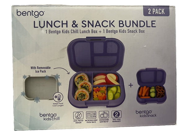 Bentgo Kids Chill Lunch & Snack Box with Removable Ice Pack - Purple - Like New