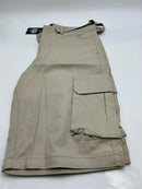 BLU ROCK MEN'S SLIM FIT STRETCH BELTED CARGO SHORTS - SIZE: MEN 32 - STONE - Brand New