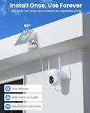 VIZIUUY SOLAR SECURITY CAMERAS WIRELESS 3MP PAN TILT 360°WIFI VZ-3PT2 - WHITE - Like New