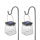 LANDIA HOME SOLAR CRACKLE GLASS SOLAR LANTERNS 10 LUMENS 3000K 2-PACK CLEAR - Like New