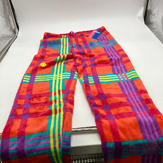WUHOU WOMEN'S LOUNGE PANTS - SIZE: WOMEN M - ORANGE PLAID - Brand New