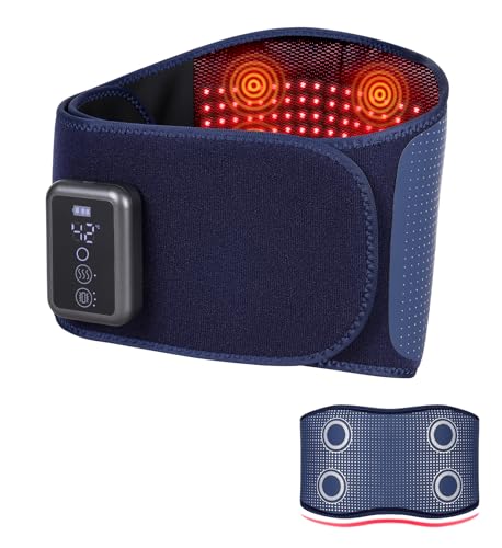ADIUPUL BACK MASSAGER BELT LIGHT THERAPY, 5 HEATING LEVELS K212 - BLUE - Like New