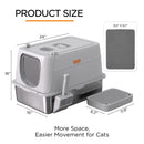 KERHOUZE STAINLESS STEEL LITTER BOX LID LARGE CAT POOP SCOOPER - LIGHT GRAY - Like New