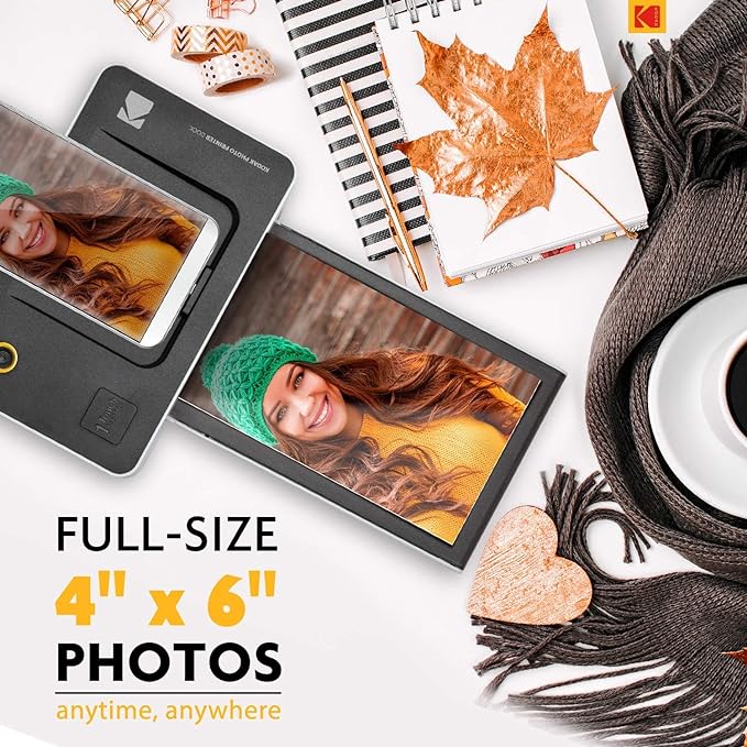 Kodak Dock & Wi-Fi Portable 4x6” Instant Photo Printer PD450BT - Black/White - Like New