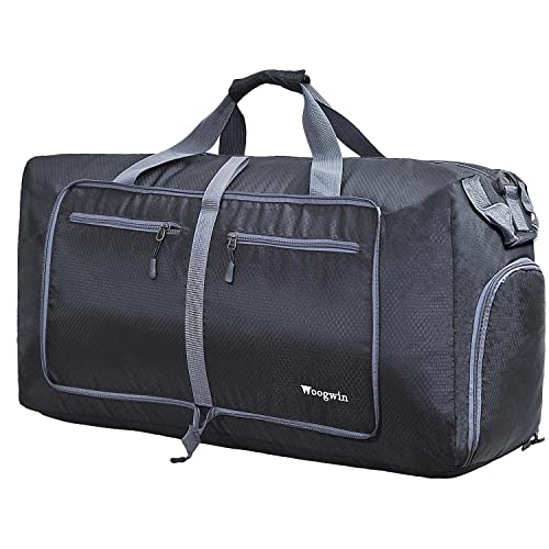 Woogwin Travel Duffel Bag Large Foldable Waterproof Overnight Bag 150L - BLACK - Like New