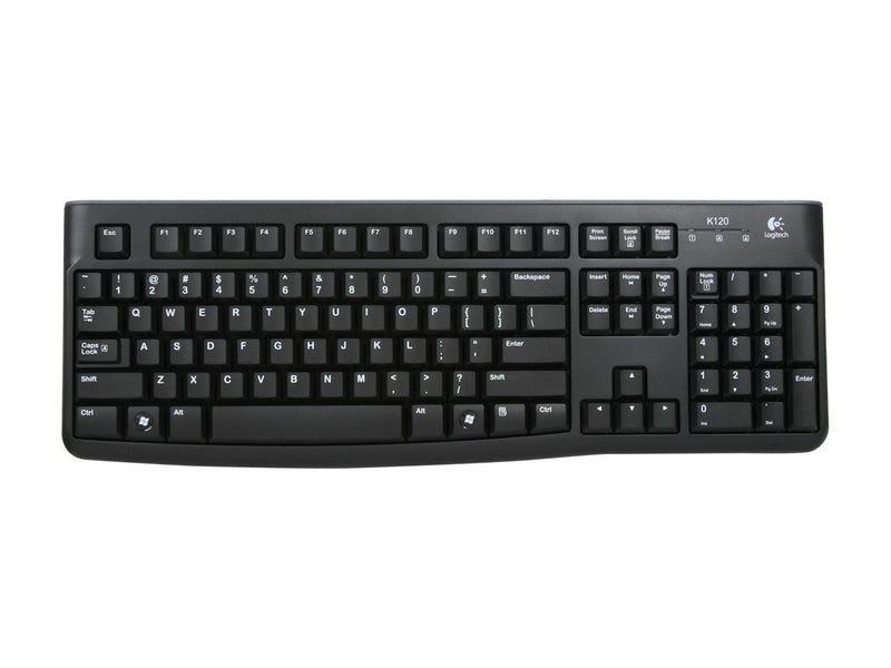 Logitech MK120 Wired Keyboard and Mouse Combo for Windows, Optical Wired Mouse,