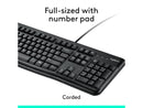 Logitech MK120 Wired Keyboard and Mouse Combo for Windows, Optical Wired Mouse,