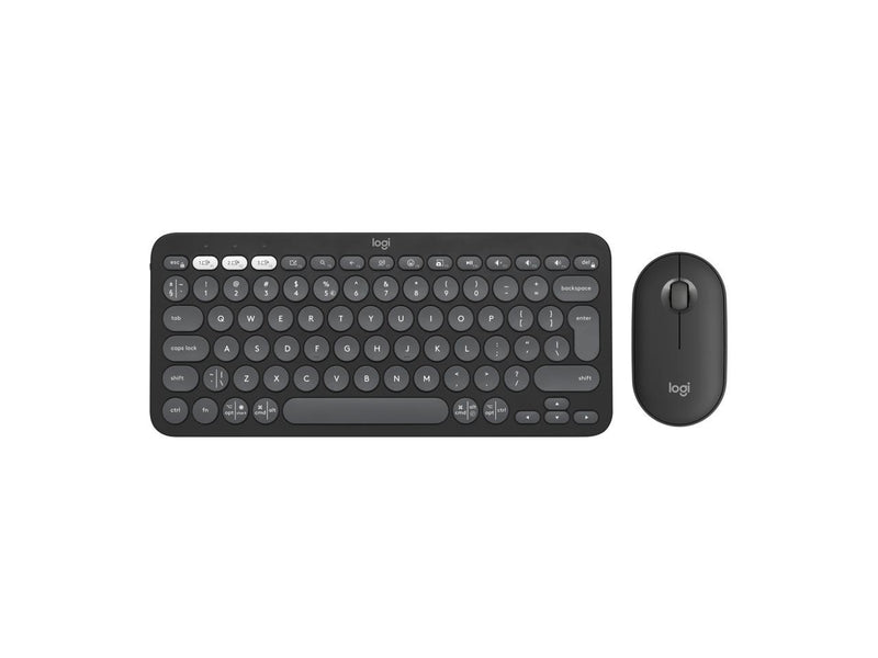Logitech Pebble 2 Combo Wireless Quiet Keyboard and Mouse, Customisable, Logi