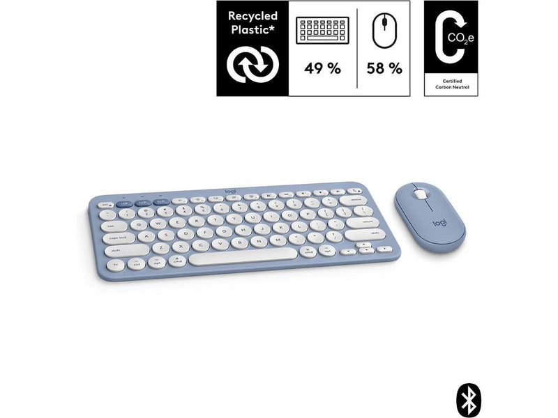 Logitech Pebble 2 Combo for Mac, Wireless Keyboard and Mouse, Slim, Quiet and