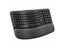 Logitech Wave Keys Wireless Ergonomic Keyboard with Cushioned Palm Rest,