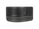Logitech Wave Keys Wireless Ergonomic Keyboard with Cushioned Palm Rest,