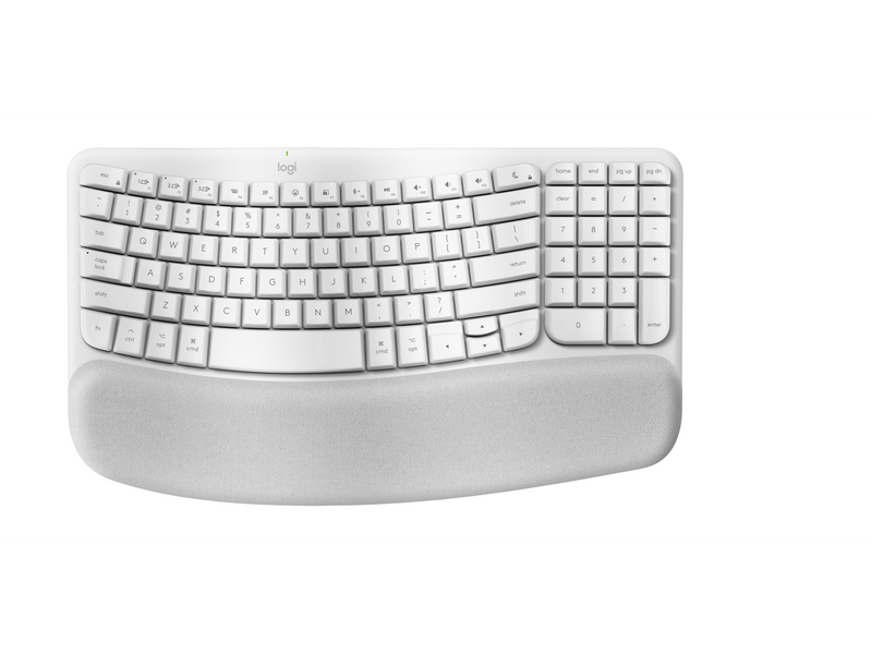 Logitech Wave Keys for Mac, Wireless Ergonomic Keyboard with Cushioned Palm