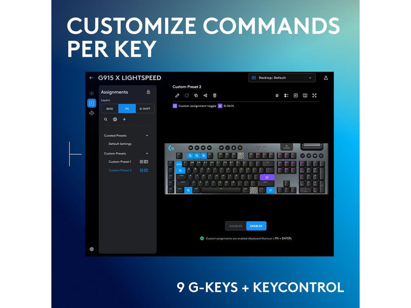 Logitech G915 X LIGHTSPEED Tactile Wireless Full-Size Gaming Keyboard