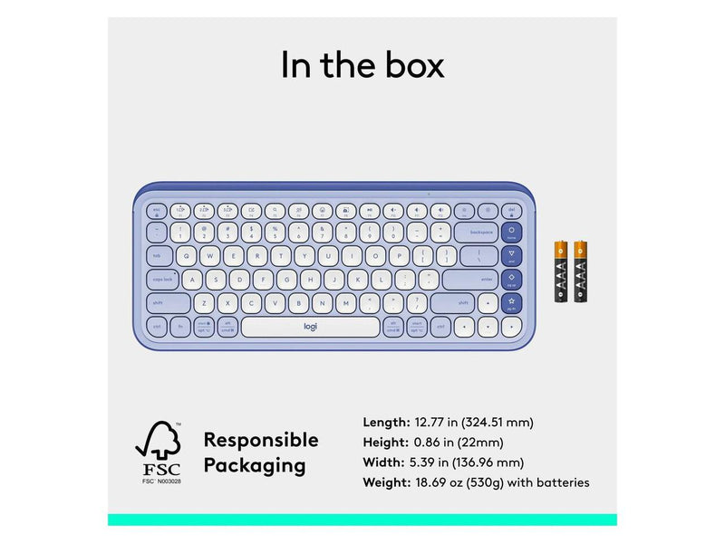 Logitech POP ICON KEYS Wireless Bluetooth Keyboard, Comfortable Typing,