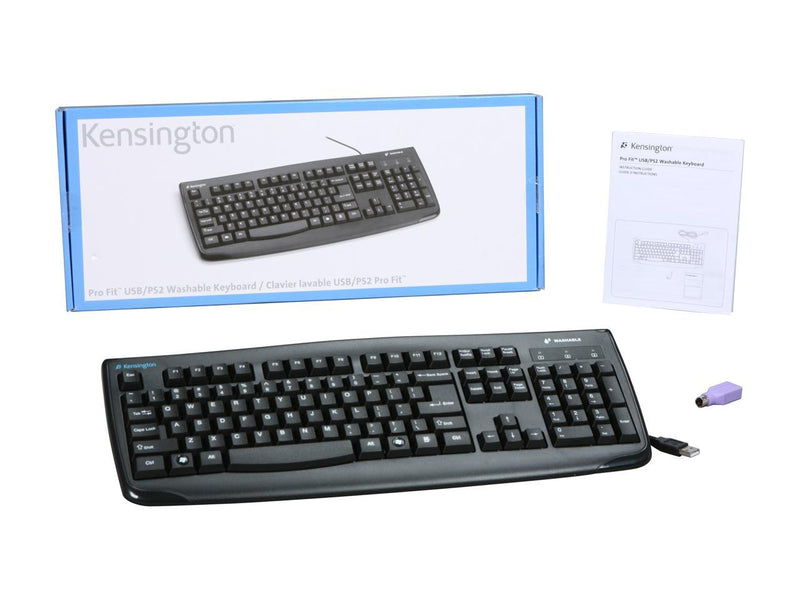 Kensington Pro Fit K64407US Black 104 Normal Keys USB or PS/2 Wired Standard