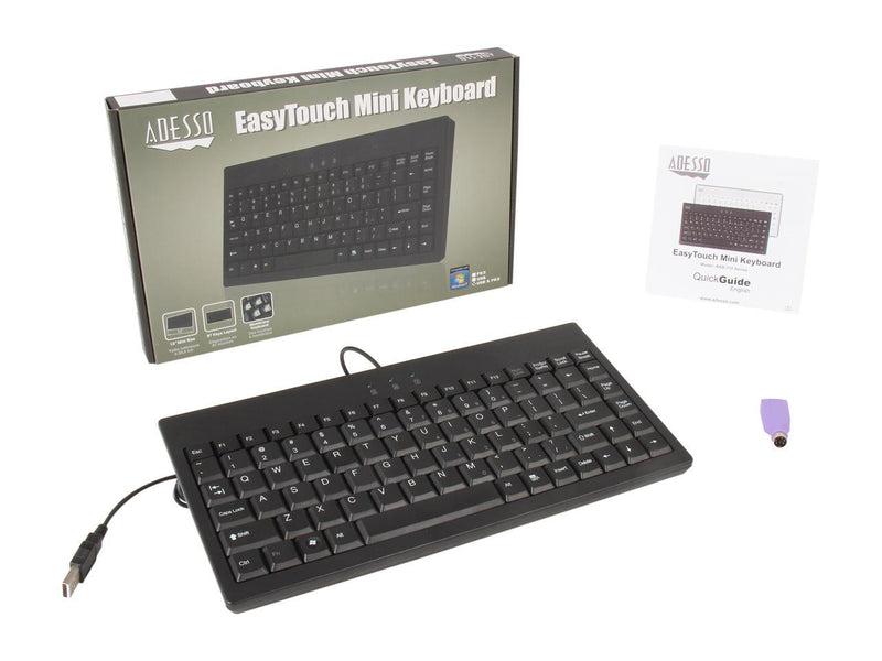 ADESSO AKB-110B 87 Normal Keys Office Products Mini EasyTouch Keyboard