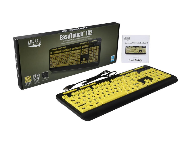 ADESSO EasyTouch 132 AKB-132UY Black / Yellow 104 Normal Keys Previous Track