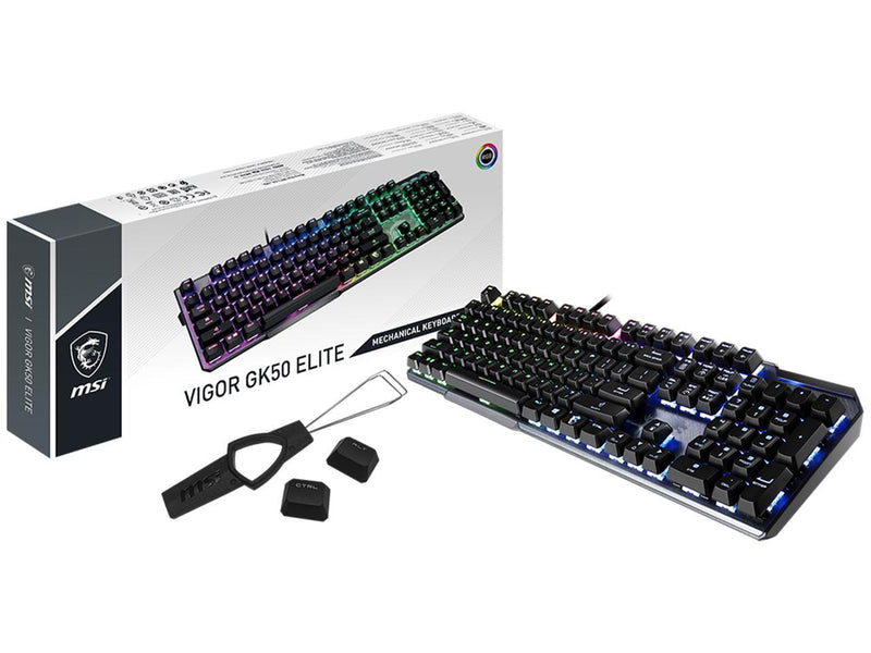 MSI Mechanical Gaming Keyboard, Clicky Kailh Box White Switches, RGB Mystic