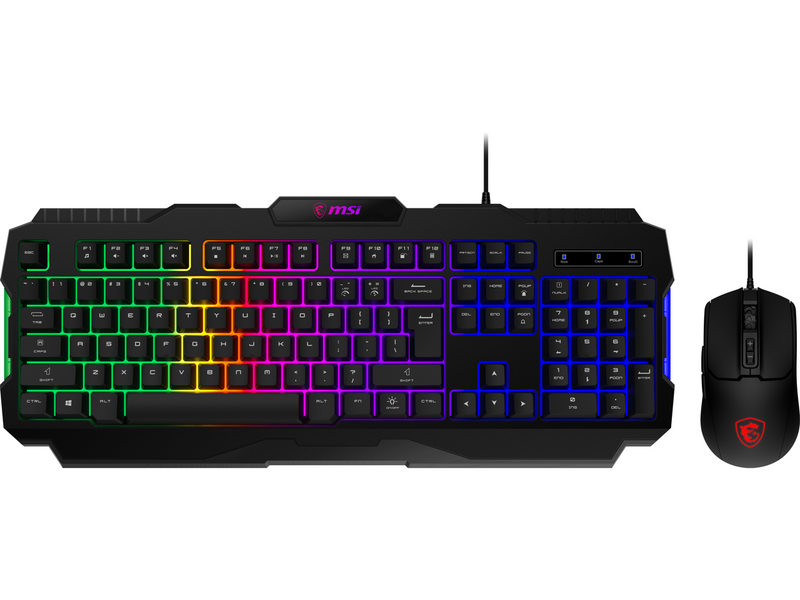 MSI FORGE GK100 COMBO Gaming Keyboard & Gaming Mouse, 6-Mode RGB, up to 6,400