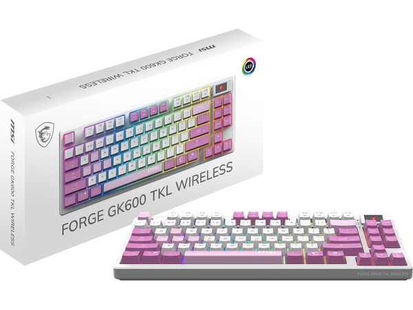 MSI FORGE GK600 TKL W VIOLET US Gaming Keyboard