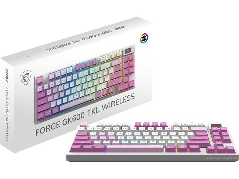 MSI FORGE GK600 TKL W VIOLET US Gaming Keyboard
