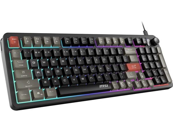 MSI Forge GK110 Gaming Keyboard - Membrane Switches, 96% Compact Full-Size, 1.5m