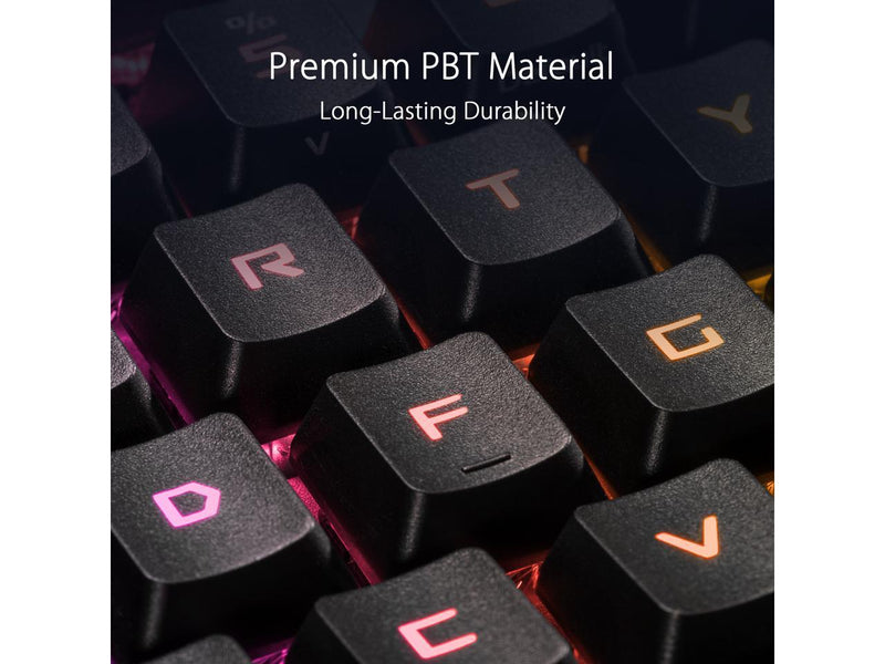 ASUS ROG PBT Doubleshot Keycap Set for ROG RX Switches, black