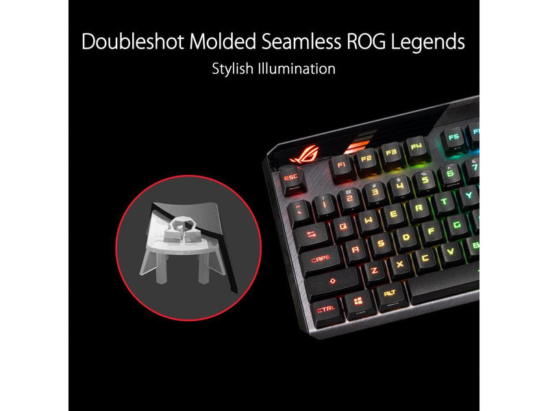 ASUS ROG PBT Doubleshot Keycap Set for ROG RX Switches, black