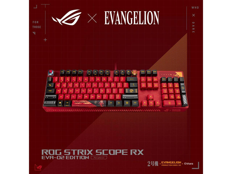 ASUS ROG Strix Scope RX EVA-02 Edition, 100% RGB Gaming Keyboard, ROG RX Red