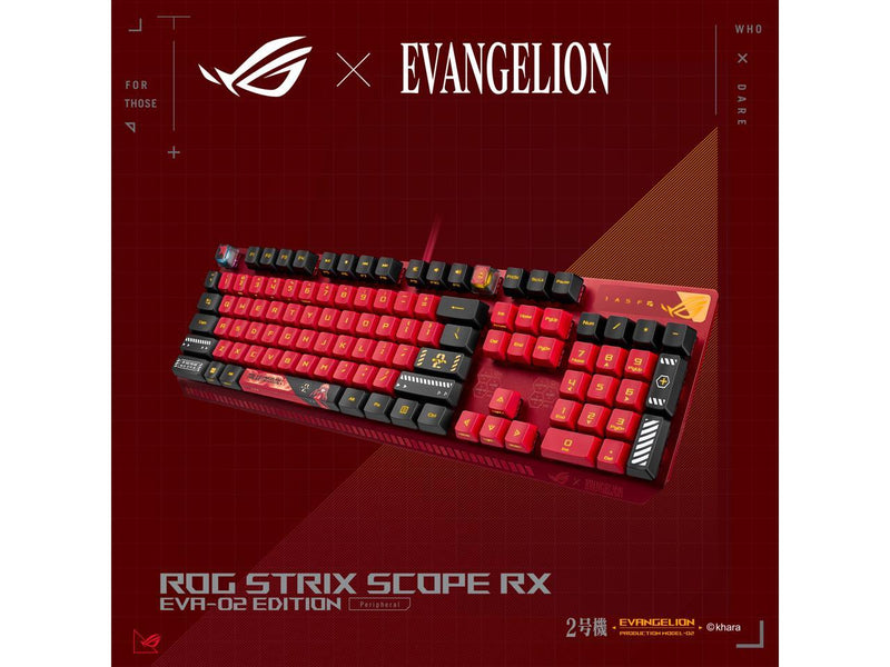 ASUS ROG Strix Scope RX EVA-02 Edition, 100% RGB Gaming Keyboard, ROG RX Red