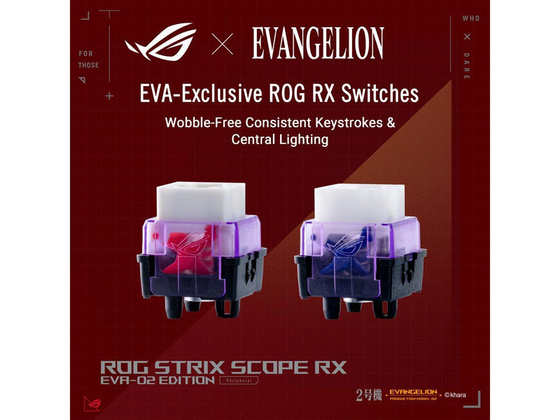 ASUS ROG Strix Scope RX EVA-02 Edition, 100% RGB Gaming Keyboard, ROG RX Blue