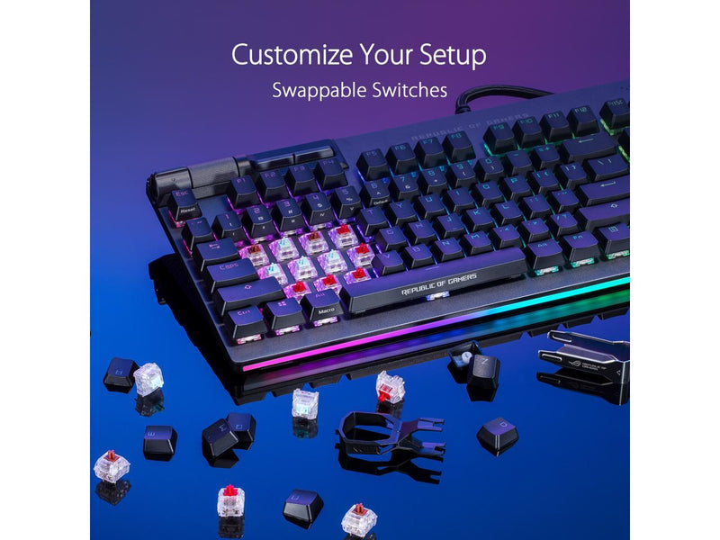 ASUS ROG Strix Flare II Animate 100% RGB Gaming Keyboard - Hot-swappable, ROG NX