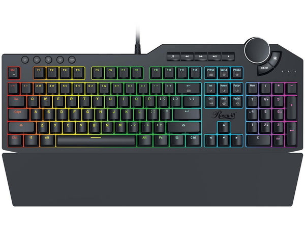 Rosewill Mechanical Gaming Keyboard, 15 RGB Backlit Modes, 2-Port USB