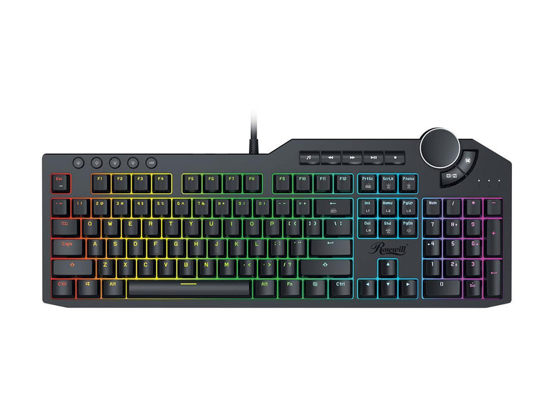 Rosewill Mechanical Gaming Keyboard, 15 RGB Backlit Modes, 2-Port USB