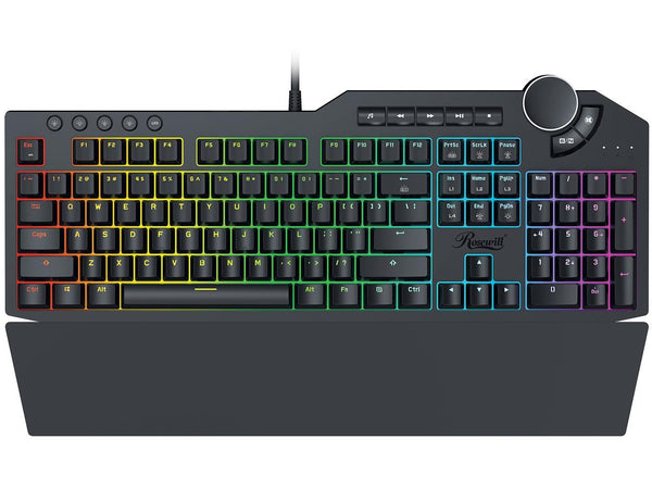 Rosewill Mechanical Gaming Keyboard, 15 RGB Backlit Modes, 2-Port USB