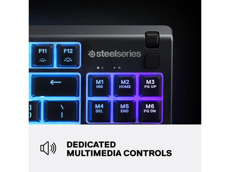 SteelSeries Apex 3 TKL RGB Gaming Keyboard – Tenkeyless Compact Form Factor -