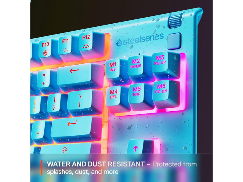 SteelSeries Apex 3 TKL Aqua RGB Gaming Keyboard - Tenkeyless Compact Form